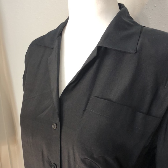 Vintage Lisa and Scott black silk blouse size 4 flattering - Picture 2 of 5